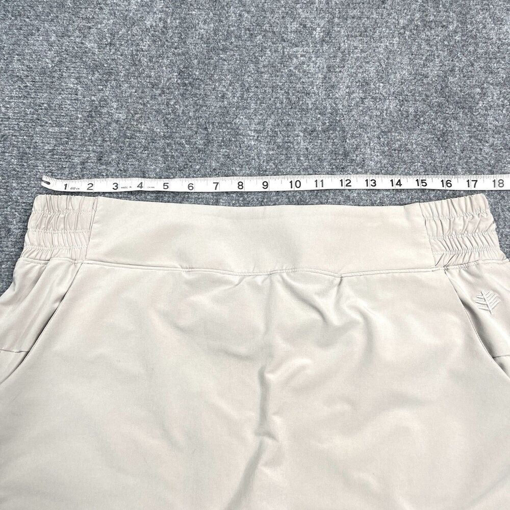 Coolibar Skort Womens Large Beige Pisa Travel UPF 50+ Sun Protection Pockets - Picture 7 of 10